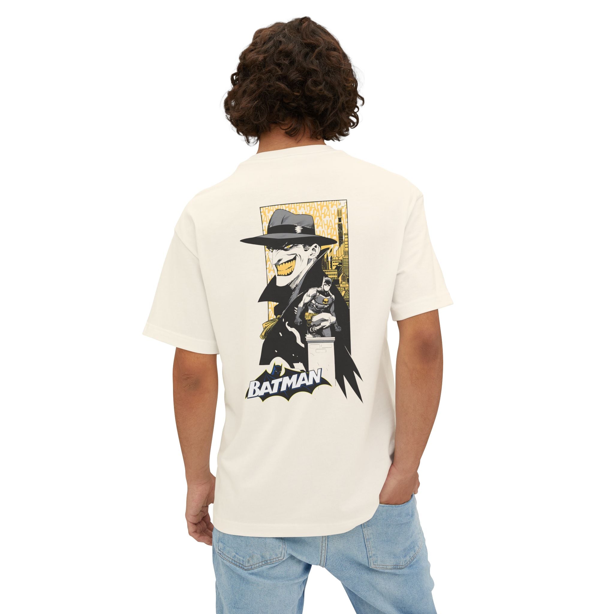 Batman Boxy Graphic Tee in Cream with Vintage Comic Art - T-Shirt