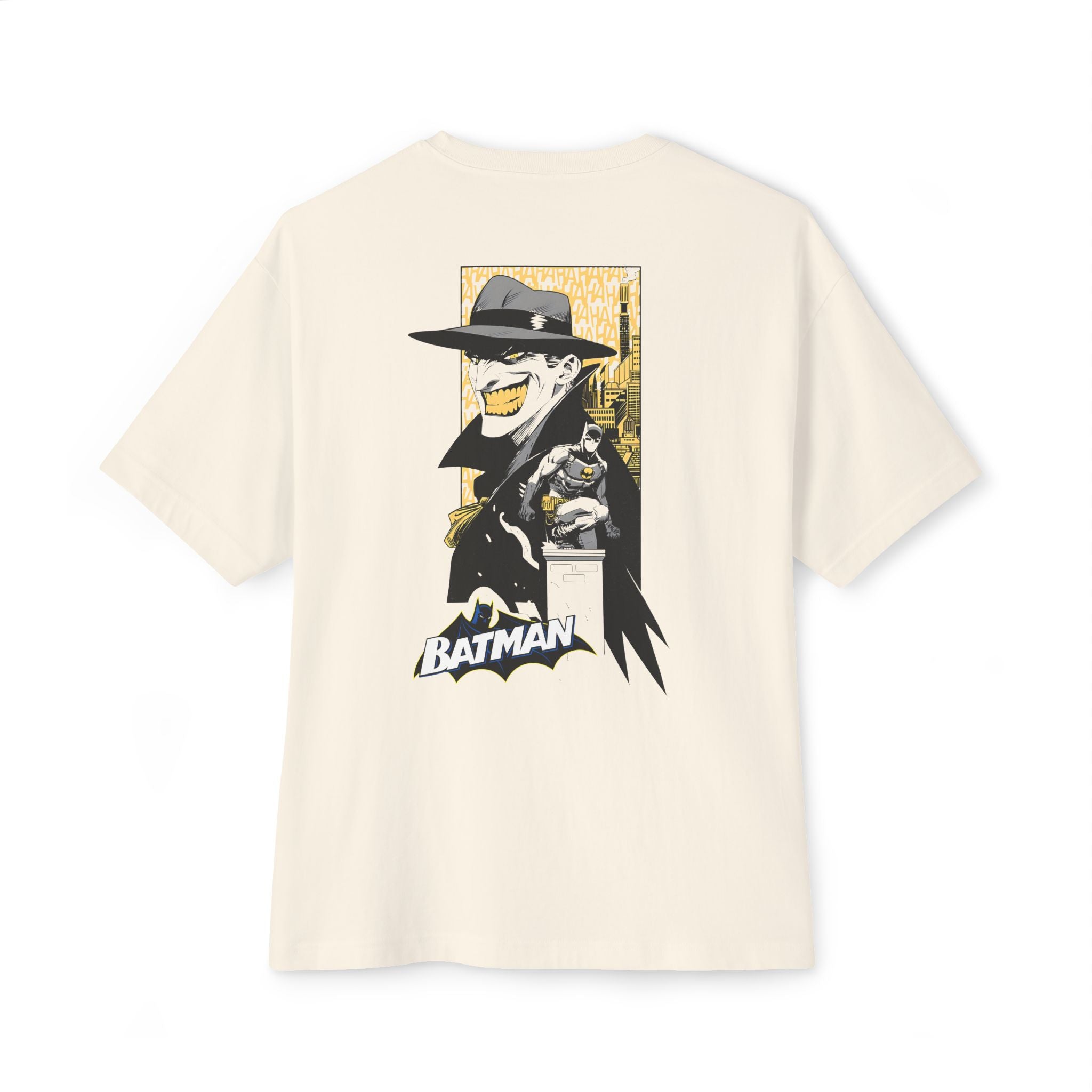 Batman Boxy Graphic Tee in Cream with Vintage Comic Art - T-Shirt