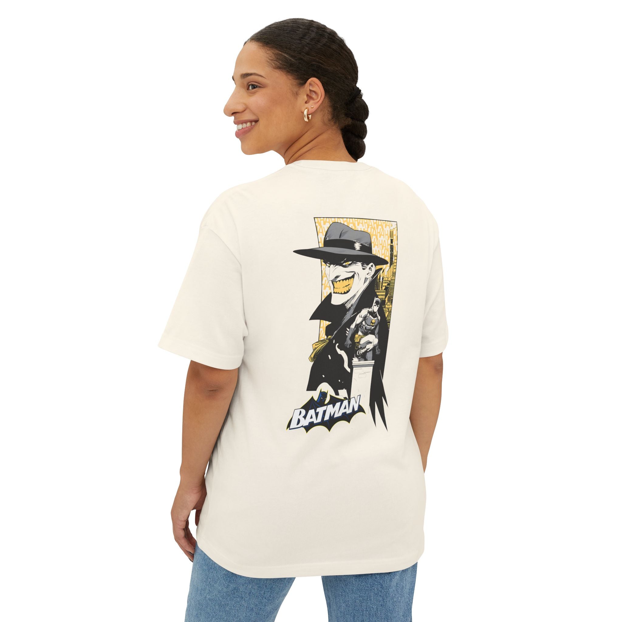 Batman Boxy Graphic Tee in Cream with Vintage Comic Art - T-Shirt