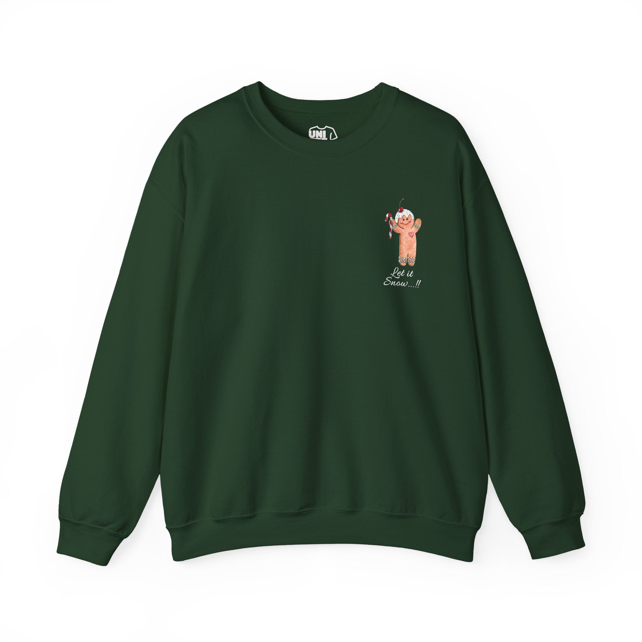 Cute Cookie Crewneck Sweatshirt - Cozy Unisex Heavy Blend - Forest Green / S - Sweatshirt