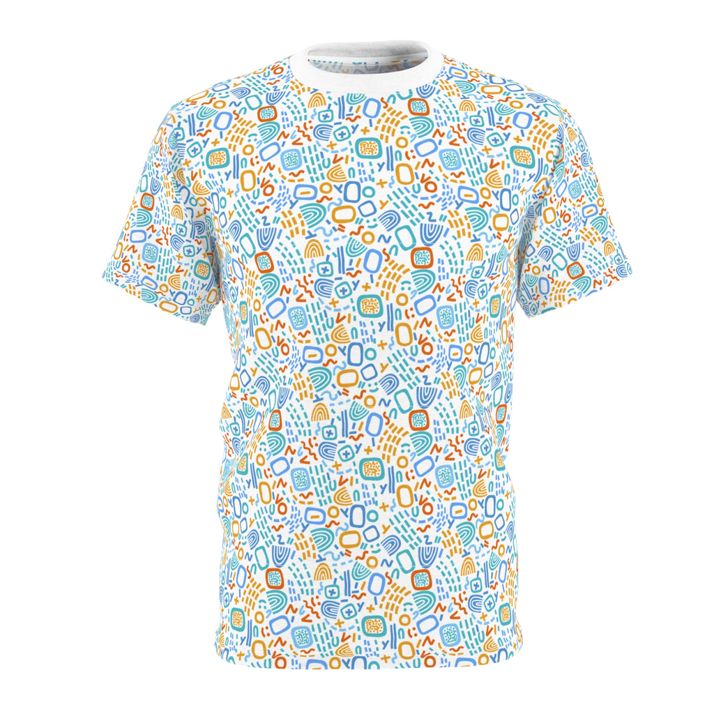 Vibrant Geometric Unisex Tee - Fun & Casual - All Over Prints