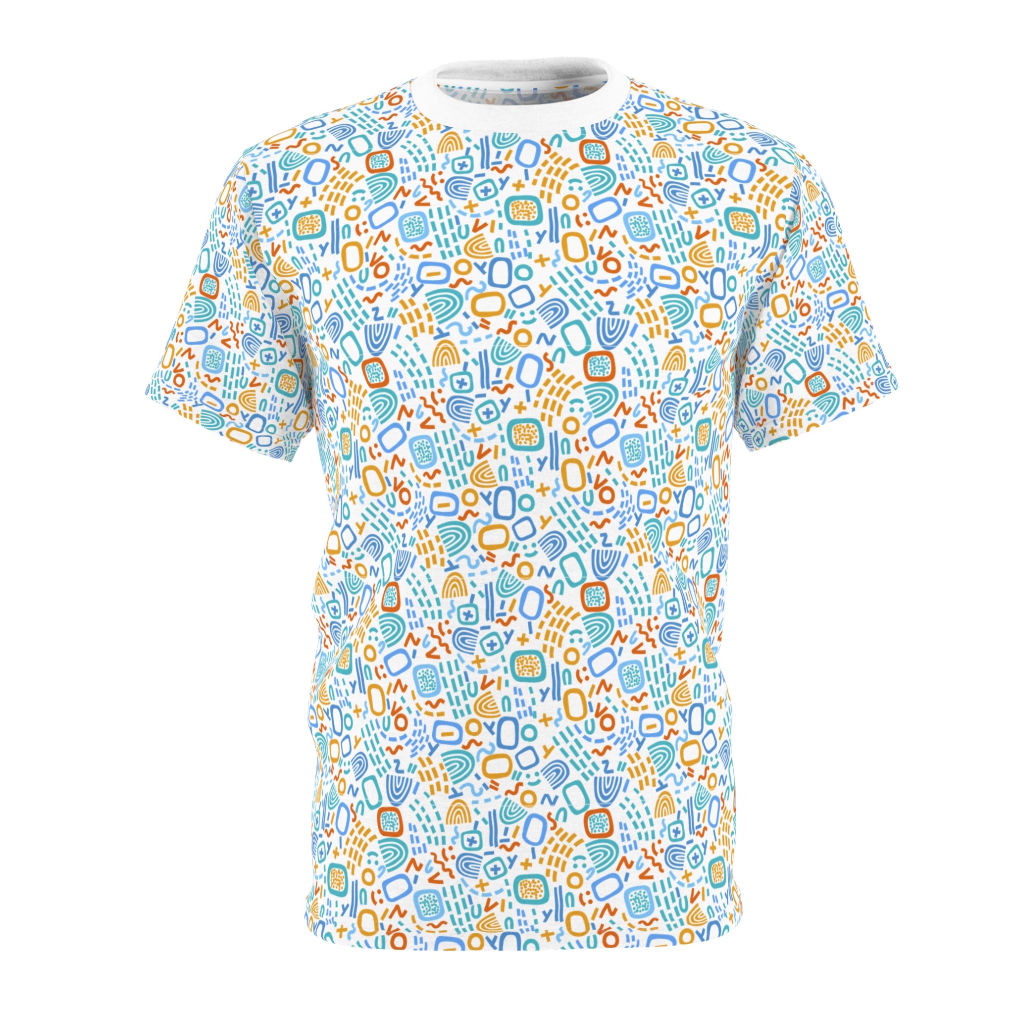 Vibrant Geometric Unisex Tee - Fun & Casual - All Over Prints