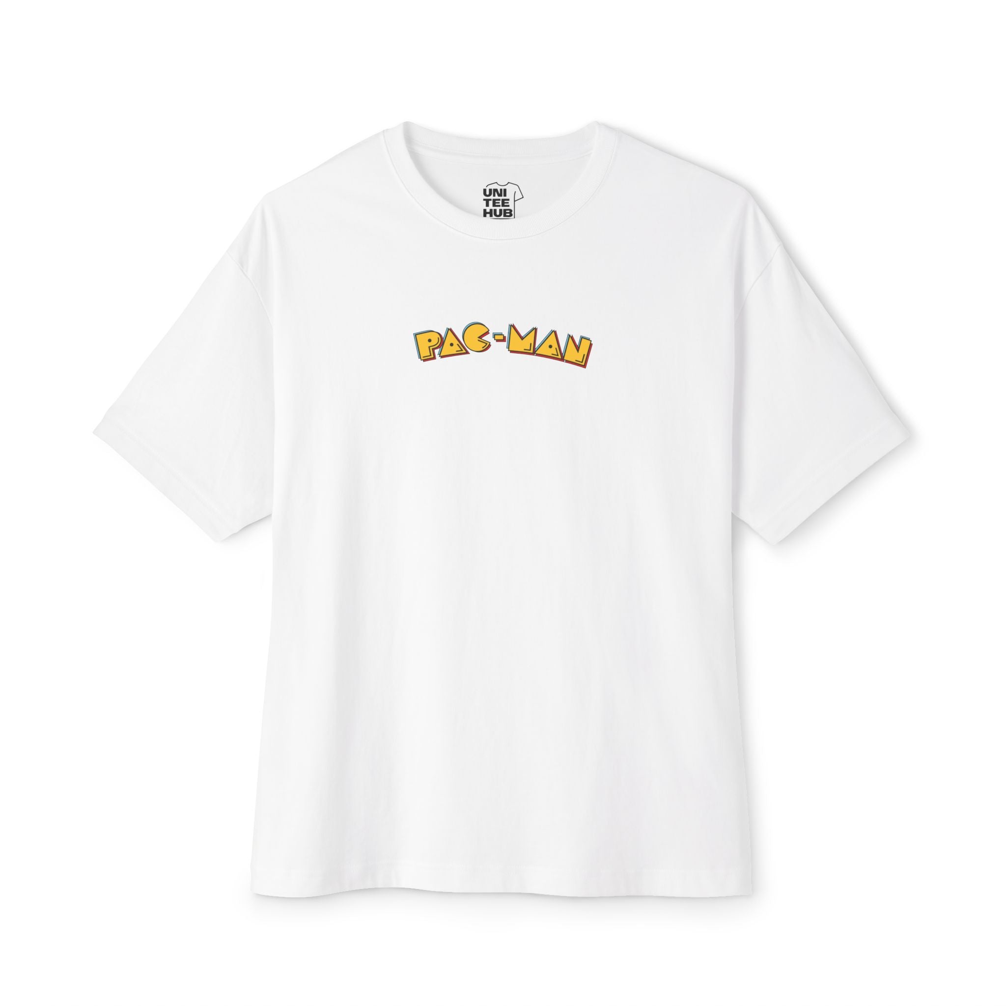 White Plus Size Pac-Man Streetwear T-Shirt - T-Shirt