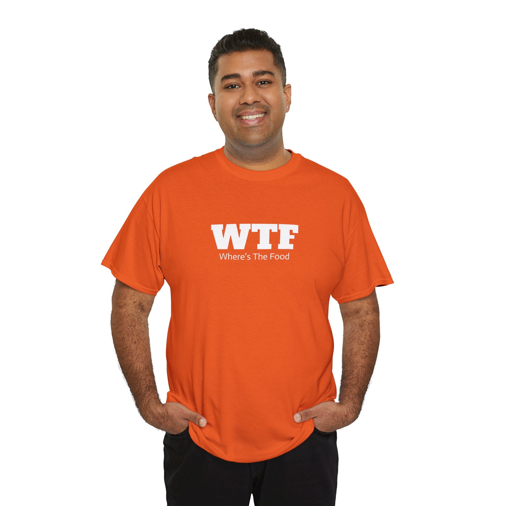 WTF Where’s The Food Tee — Funny Foodie Graphic T-Shirt - Orange / S - T-Shirt