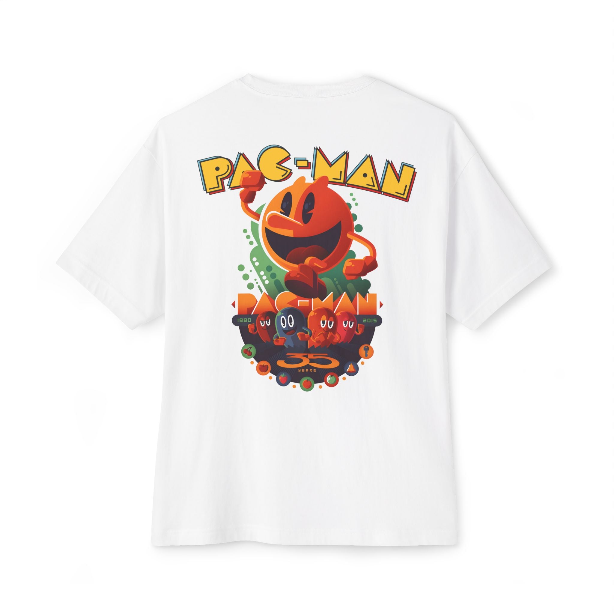 White Plus Size Pac-Man Streetwear T-Shirt - T-Shirt
