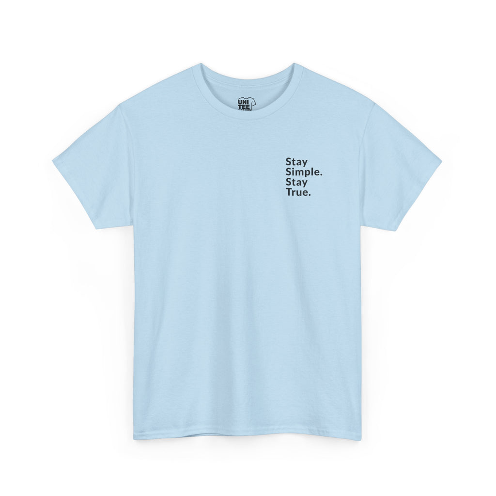 Stay Simple White Cotton Tee machine wash max 30c - Light Blue / S - T-Shirt