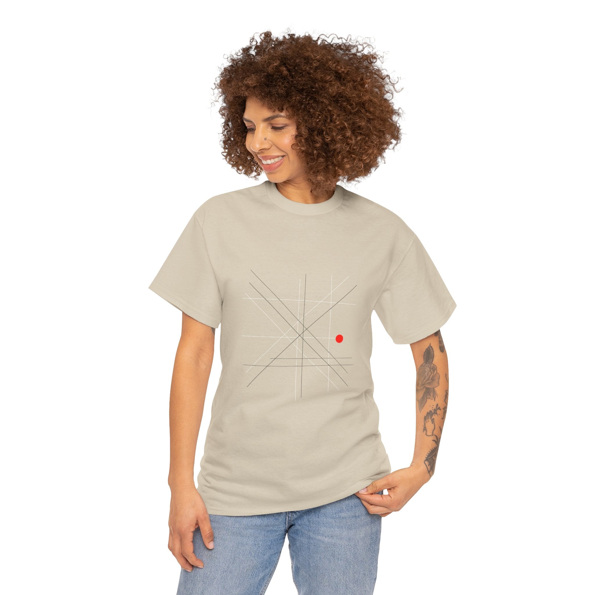 Geometric Red Dot T-Shirt soft cotton machine wash delicate - T-Shirt