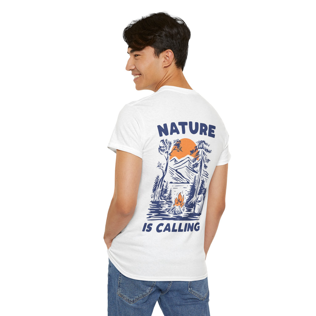 Nature Is Calling Camping T-Shirt care instructions included - White / S - T-Shirt