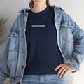 Hello World Graphic Tee with tear-away label - Navy / S - T-Shirt