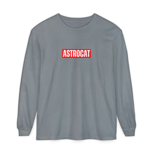 Astrocat Unisex Long Sleeve T-Shirt - Cool Cat in Space Design - Granite / S - Long-sleeve