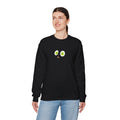 Black Crewneck Sweatshirt with Green Eyes Design - Black / S - Sweatshirt