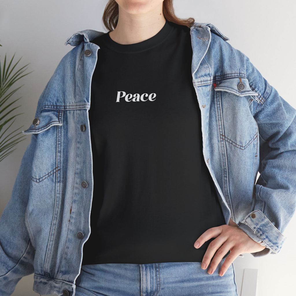 Black Peace Script T Shirt Uniteehub - T-Shirt