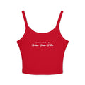 Inspirational Women’s Spaghetti Strap Tank Top - Make Your Vibe - Solid Red Blend / XS - Tank Top