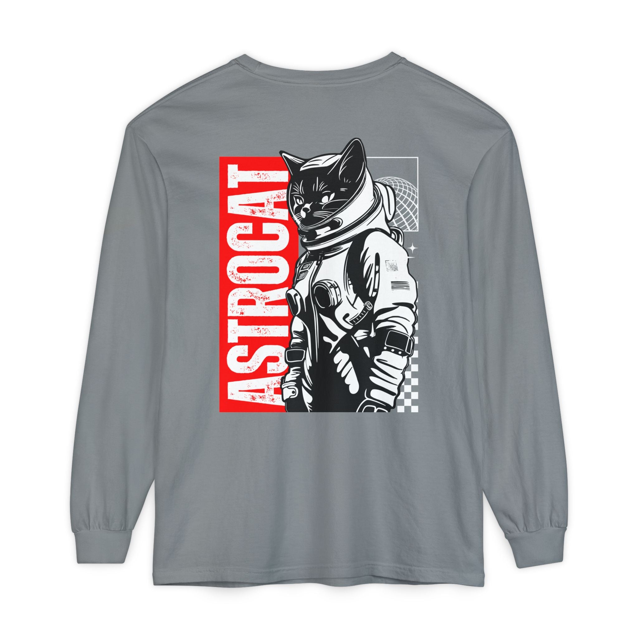 Astrocat Unisex Long Sleeve T-Shirt - Cool Cat in Space Design - Long-sleeve