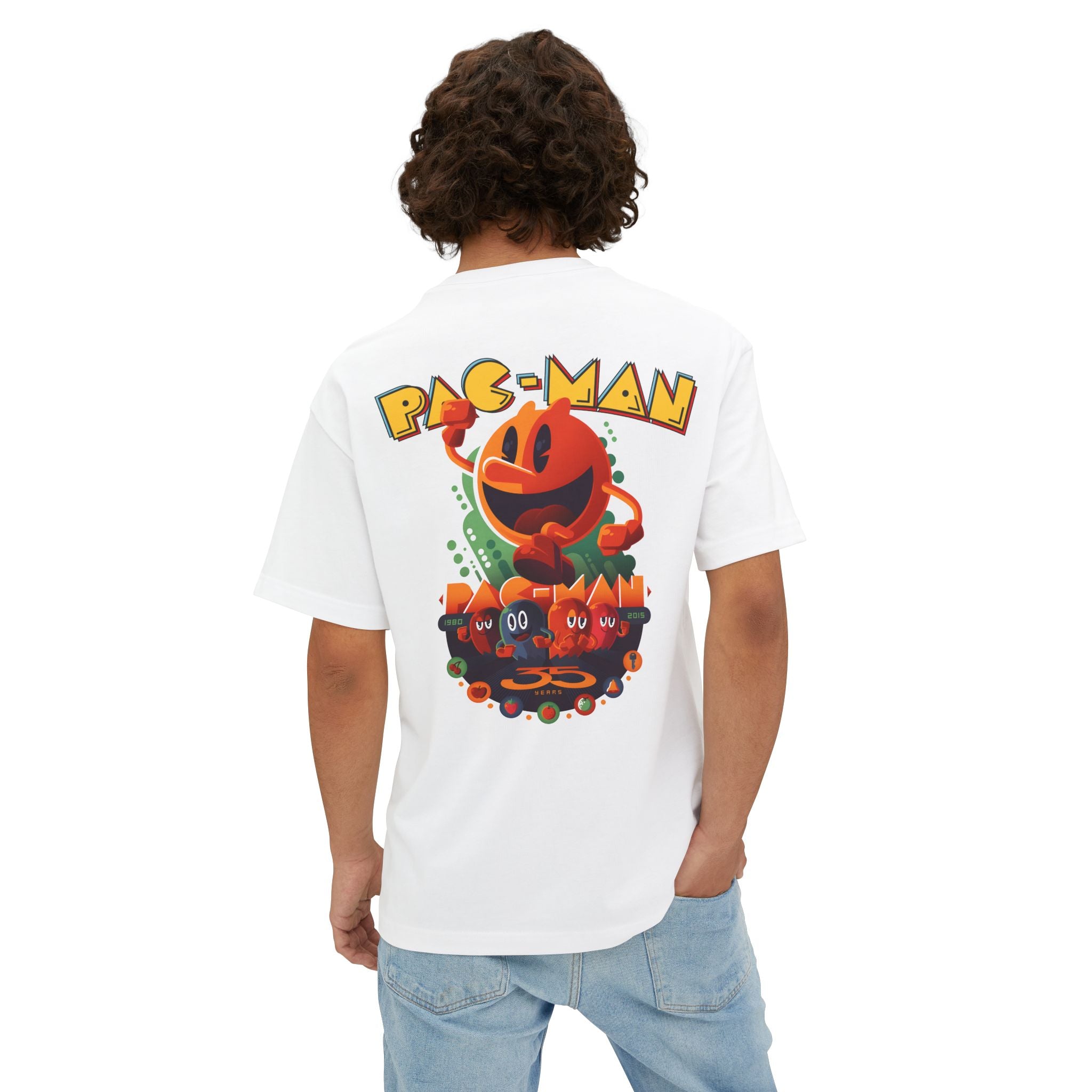 White Plus Size Pac-Man Streetwear T-Shirt - T-Shirt