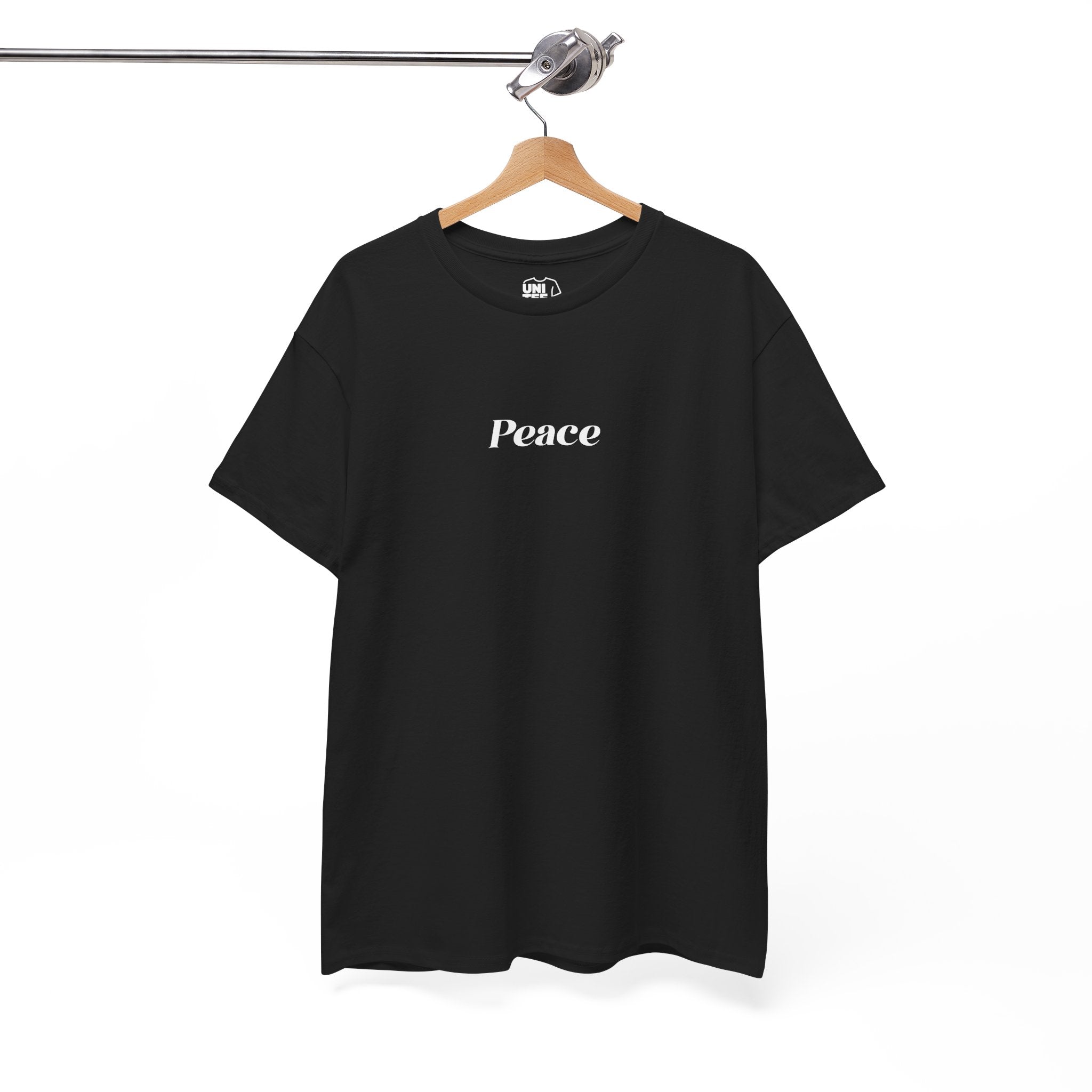 Black Peace Script T Shirt Uniteehub - T-Shirt