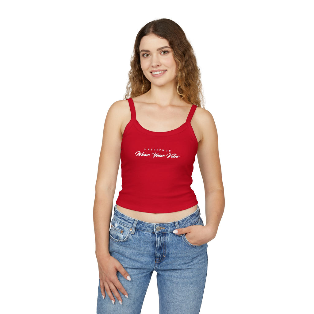 Inspirational Women’s Spaghetti Strap Tank Top - Make Your Vibe - Tank Top