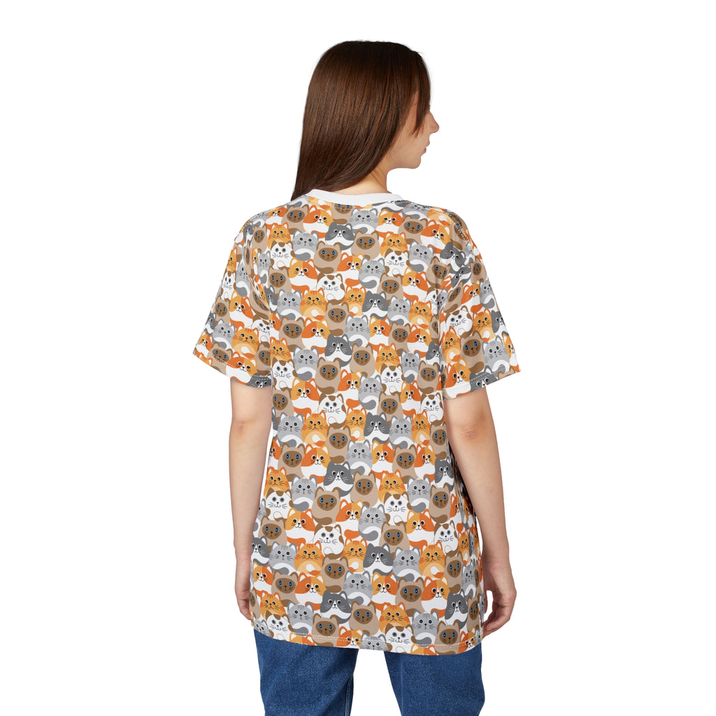 Uniteehub Colorful Cat Durable Polyester Tee - All Over Prints