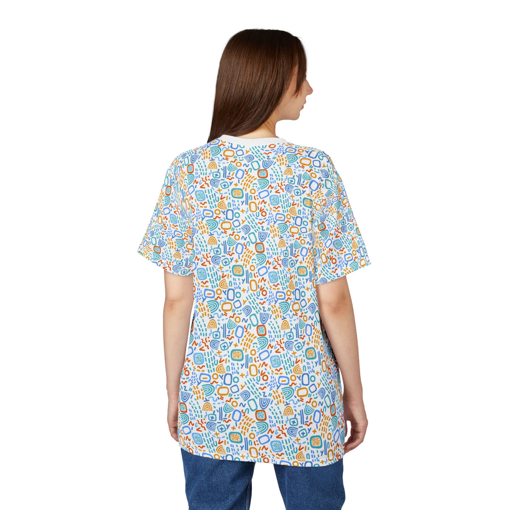 Vibrant Geometric Unisex Tee - Fun & Casual - All Over Prints