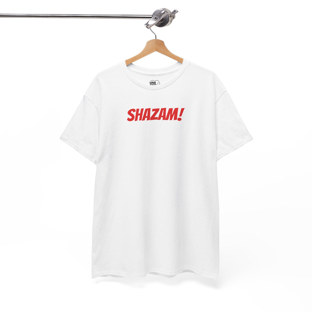 Shazam! Lightning Bolt Graphic Tee - Retro Superhero - White / S - T-Shirt