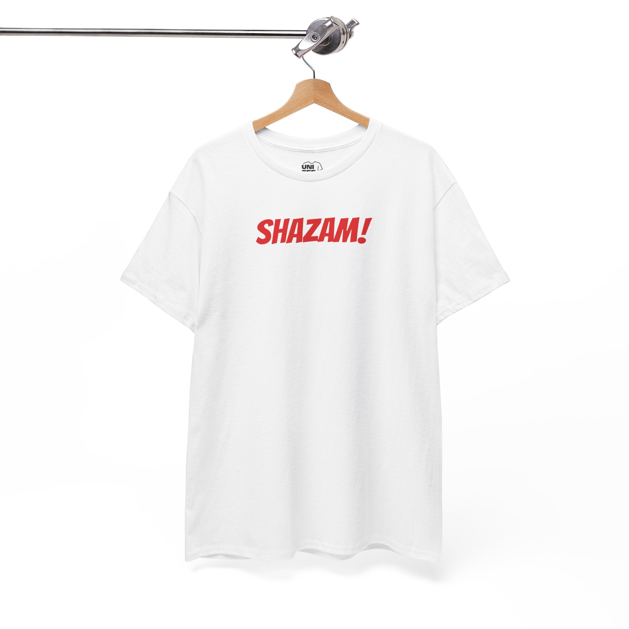 Shazam! Lightning Bolt Graphic Tee - Retro Superhero - White / S - T-Shirt