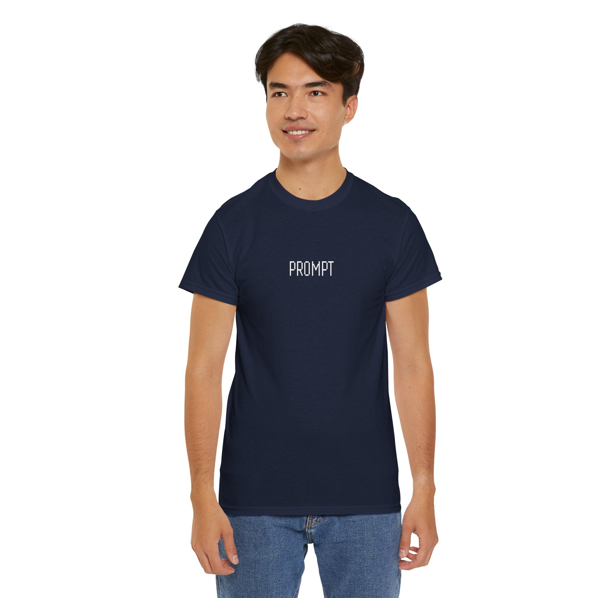 Prompt Text Navy Blue Tee - T-Shirt