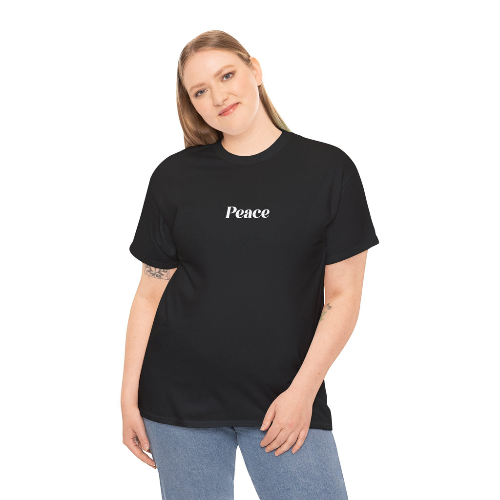 Black Peace Script T Shirt Uniteehub - T-Shirt