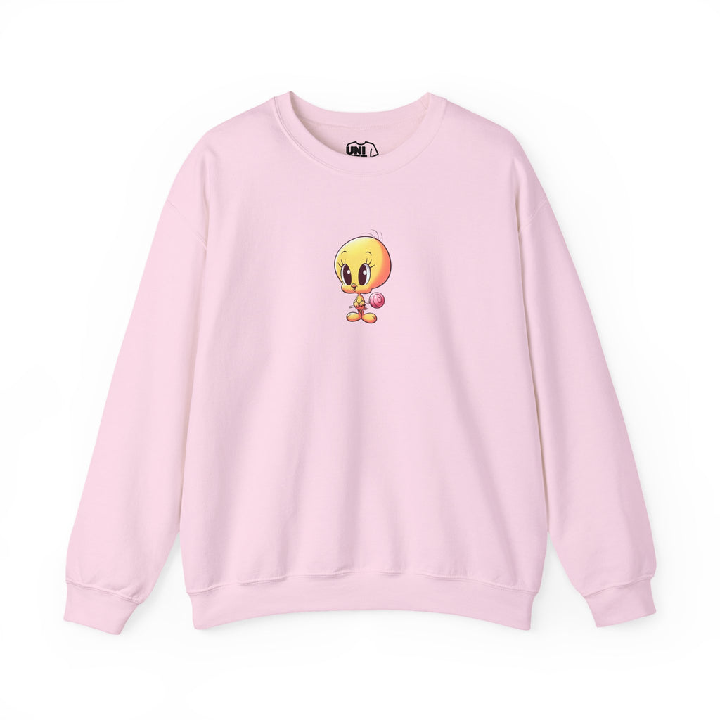 Pink Tweety Bird Crewneck Sweatshirt Machine Wash Max 30C - Light Pink / S - Sweatshirt