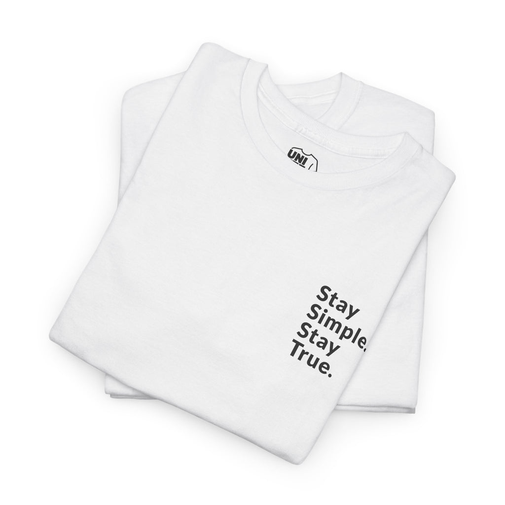 Stay Simple White Cotton Tee machine wash max 30c - T-Shirt