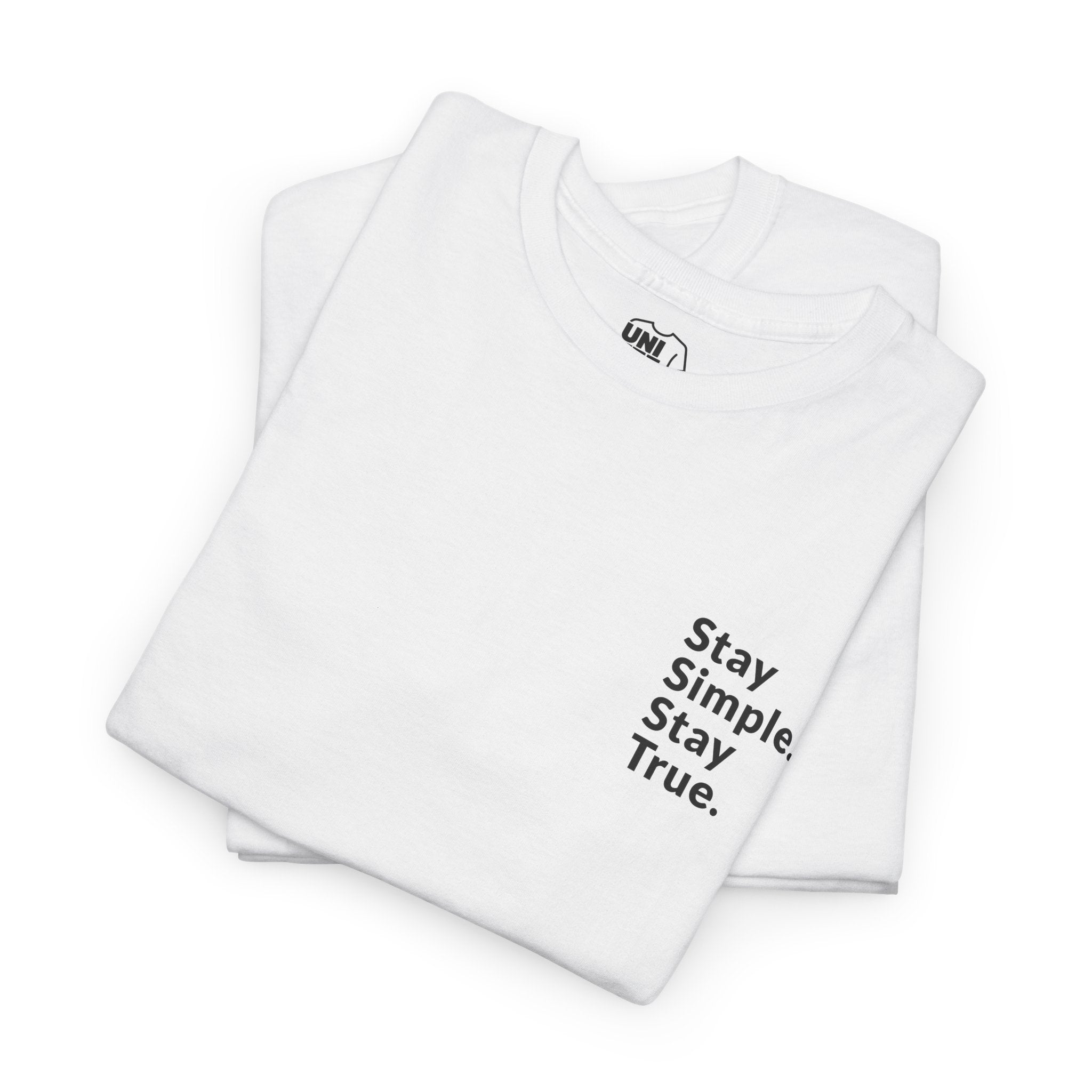 Stay Simple White Cotton Tee machine wash max 30c - T-Shirt