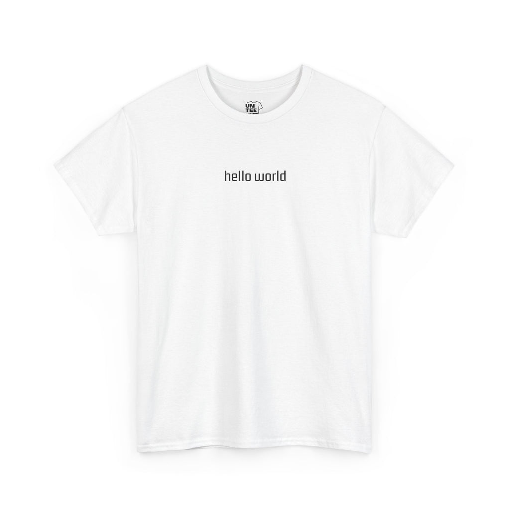 Hello World Graphic Tee with tear-away label - White / S - T-Shirt
