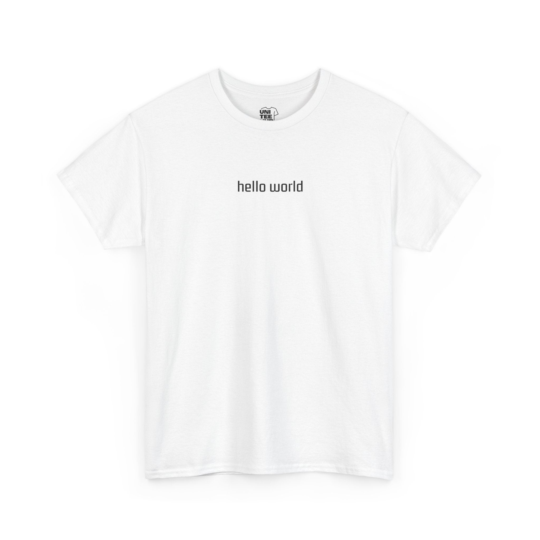 Hello World Graphic Tee with tear-away label - White / S - T-Shirt