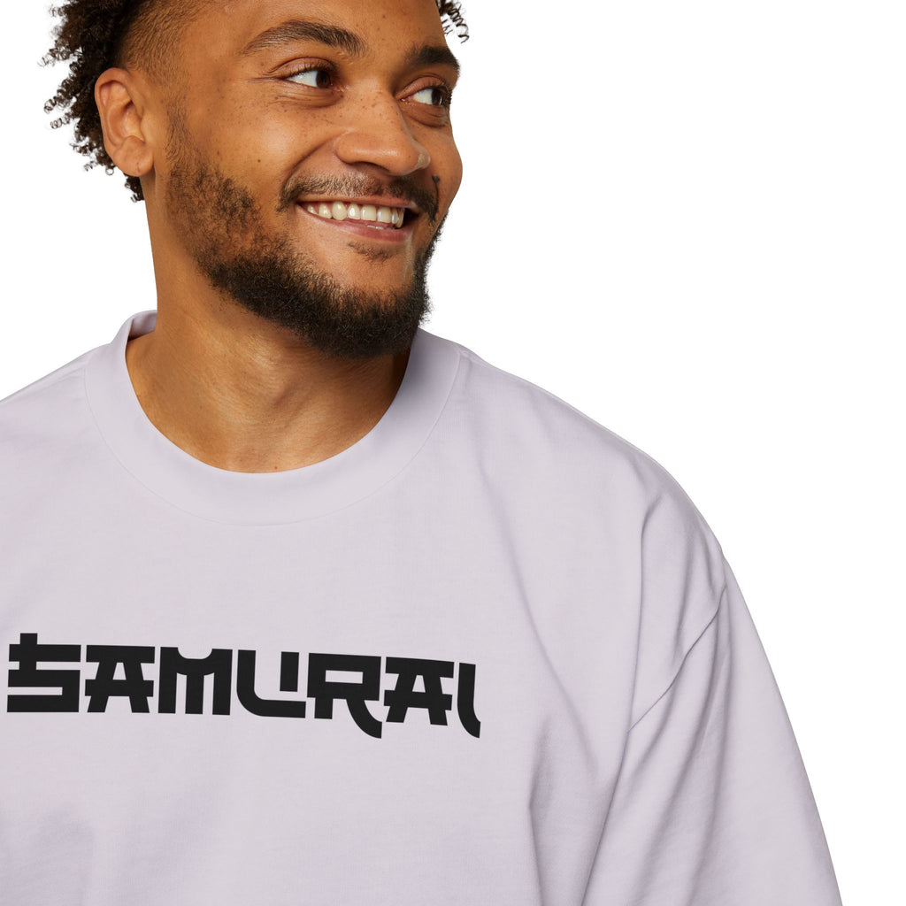 Samurai Themed Heavy Oversized Tee - Japanese Warrior Graphic T-Shirt - T-Shirt