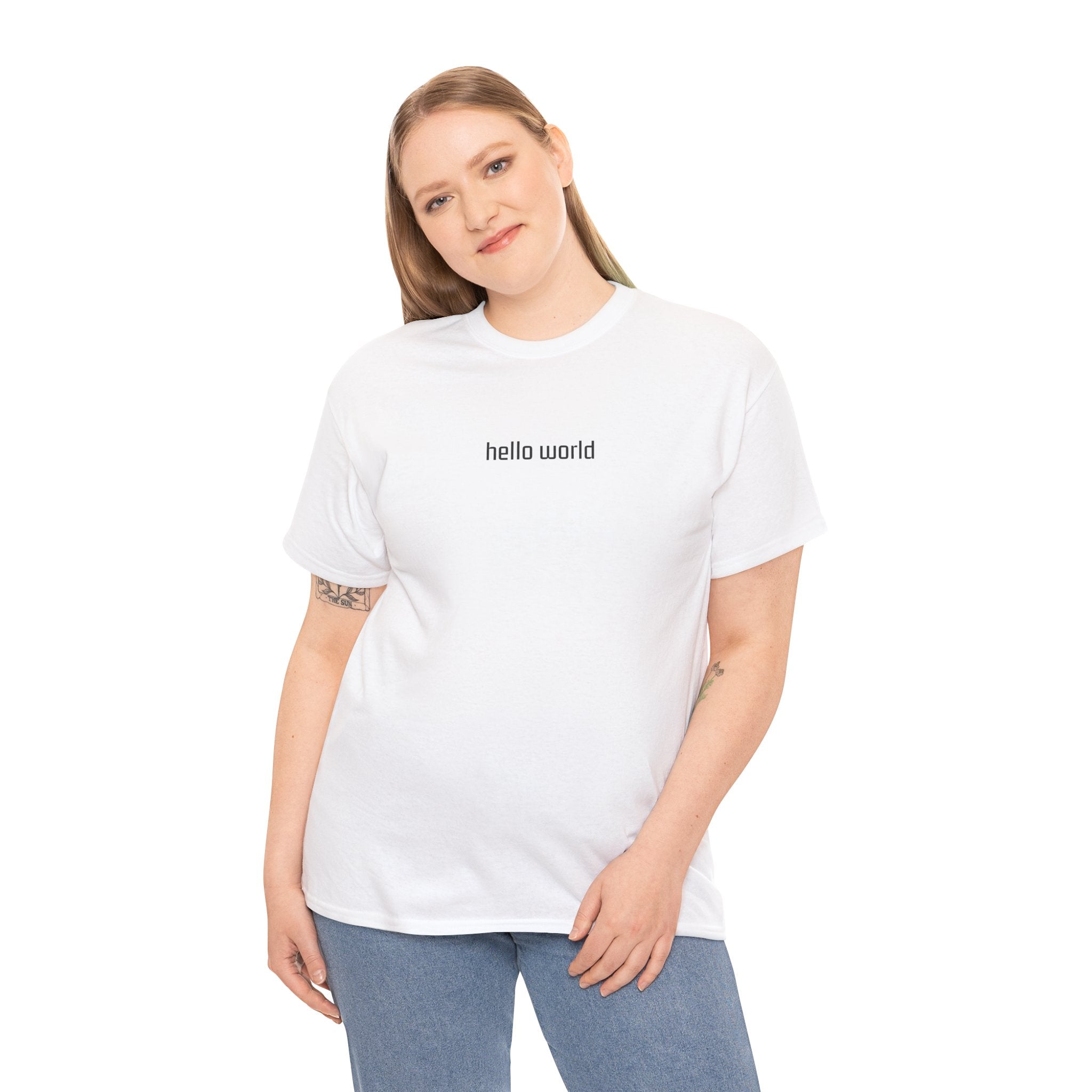 Hello World Graphic Tee with tear-away label - T-Shirt