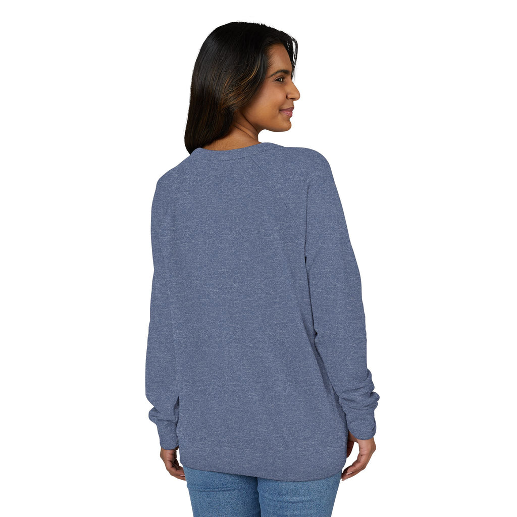 Blue Heathered Crewneck Sweatshirt Relaxed Fit - Sweatshirt