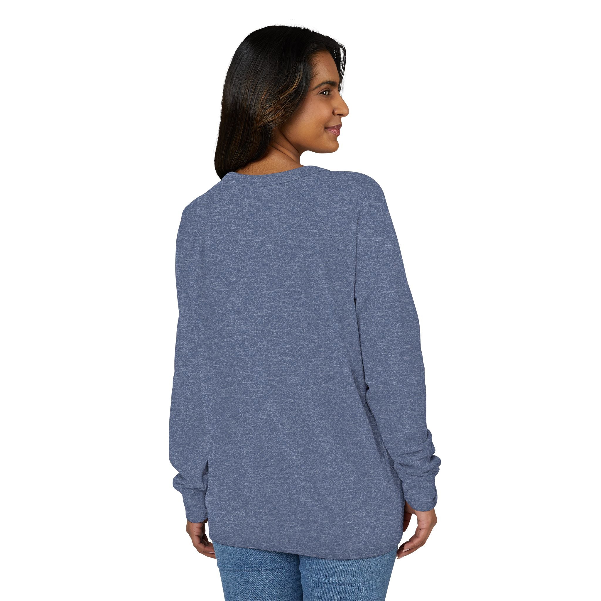 Blue Heathered Crewneck Sweatshirt Relaxed Fit - Sweatshirt