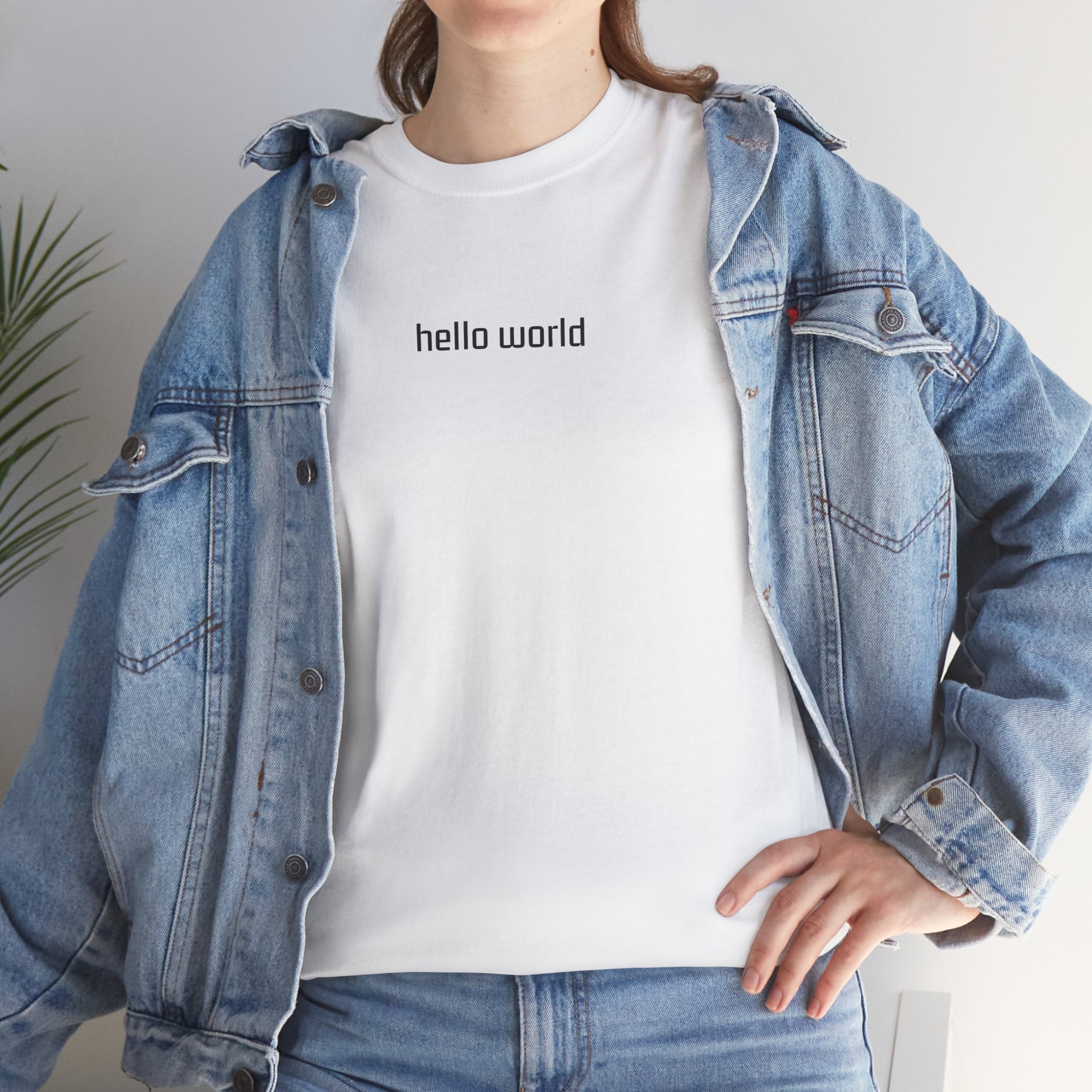 Hello World Graphic Tee with tear-away label - T-Shirt