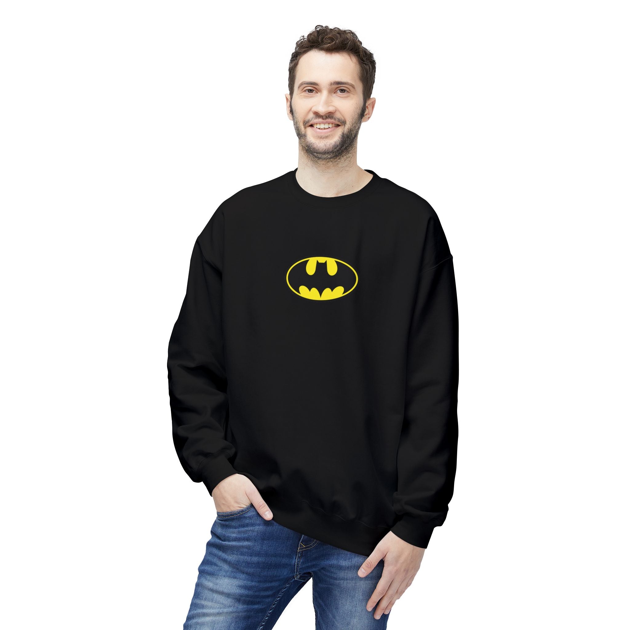 Batman Unisex Fleece Crewneck Sweatshirt - Black / S - Sweatshirt