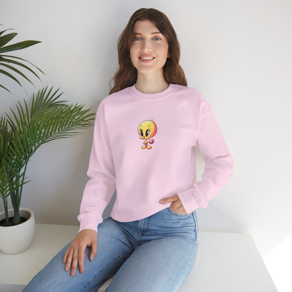 Pink Tweety Bird Crewneck Sweatshirt Machine Wash Max 30C - Sweatshirt