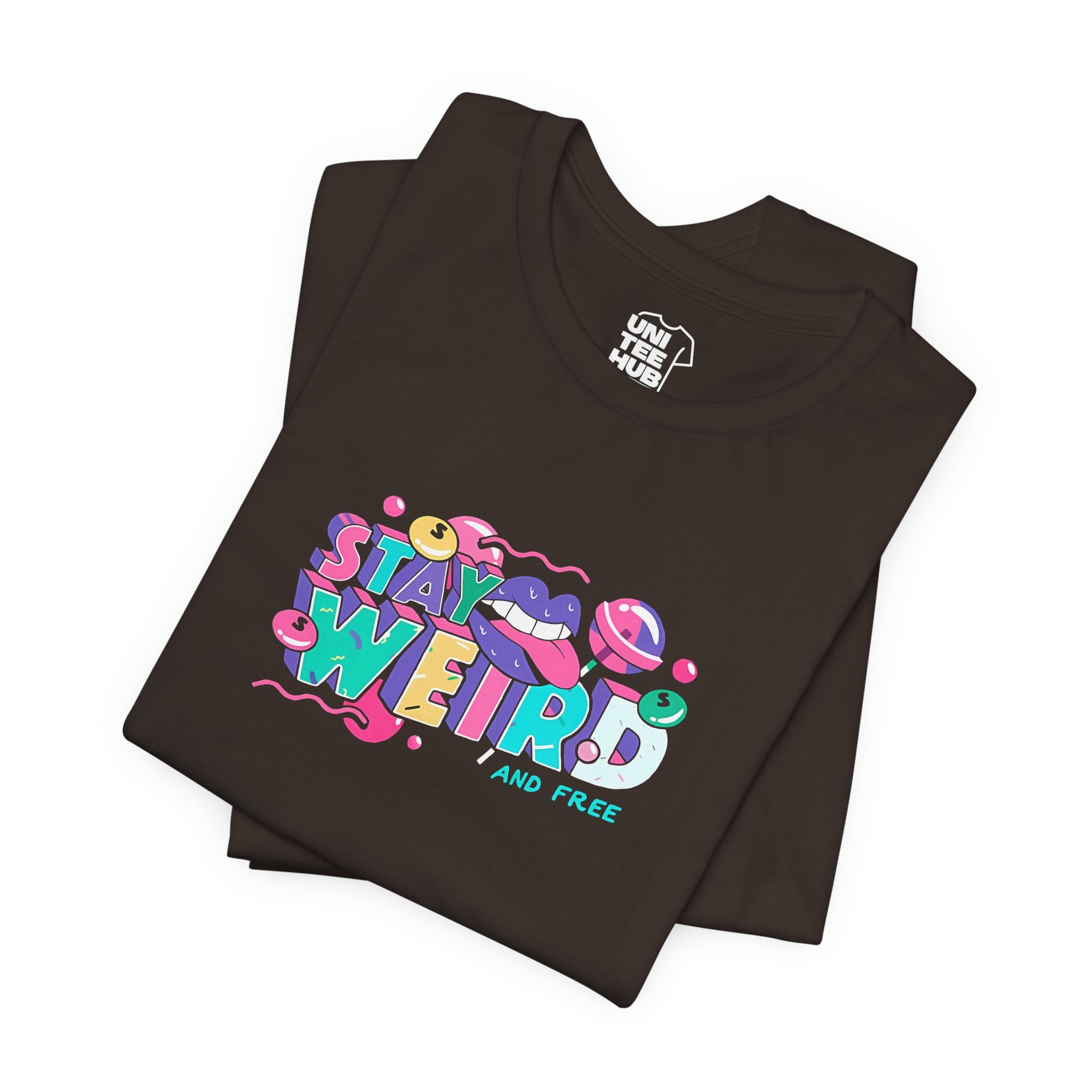Stay Weird & Free Unisex Jersey Tee - Brown / S - T-Shirt
