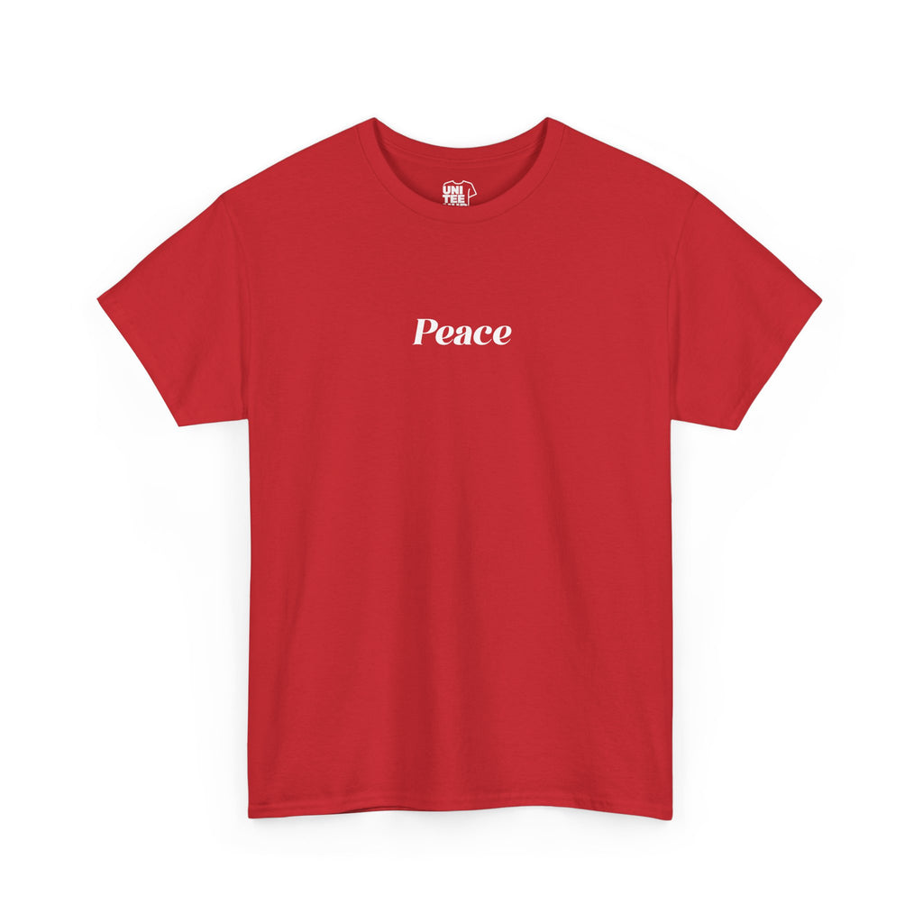 Black Peace Script T Shirt Uniteehub - Red / S - T-Shirt