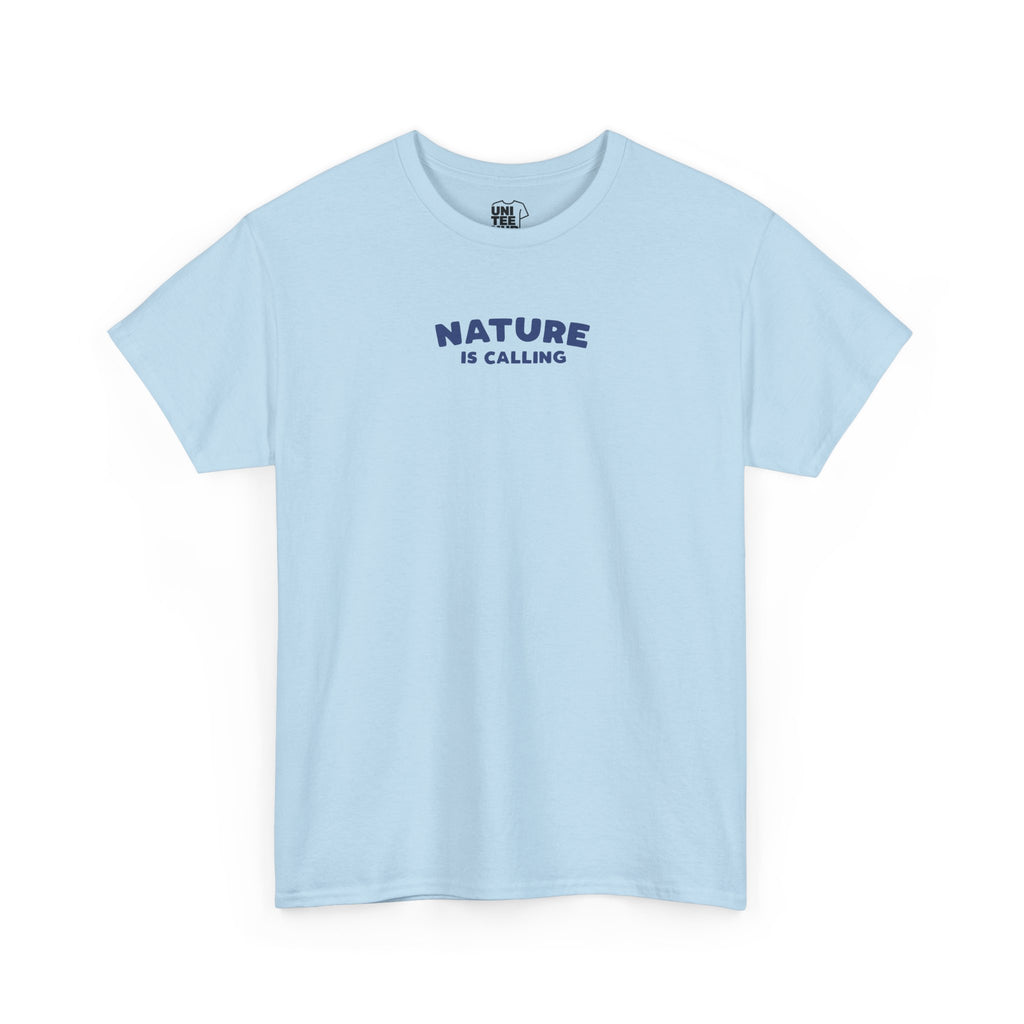 Nature Is Calling Camping T-Shirt care instructions included - Light Blue / S - T-Shirt