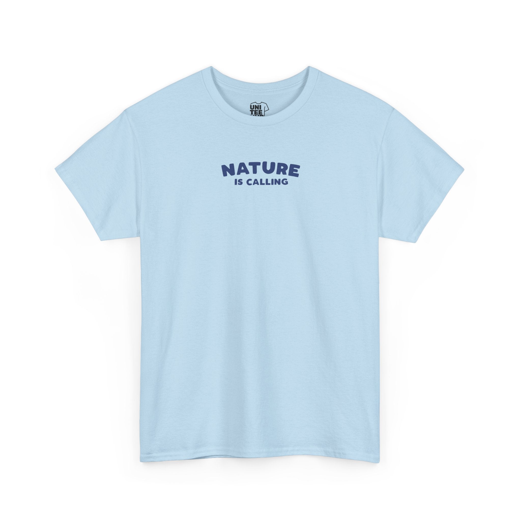 Nature Is Calling Camping T-Shirt care instructions included - Light Blue / S - T-Shirt