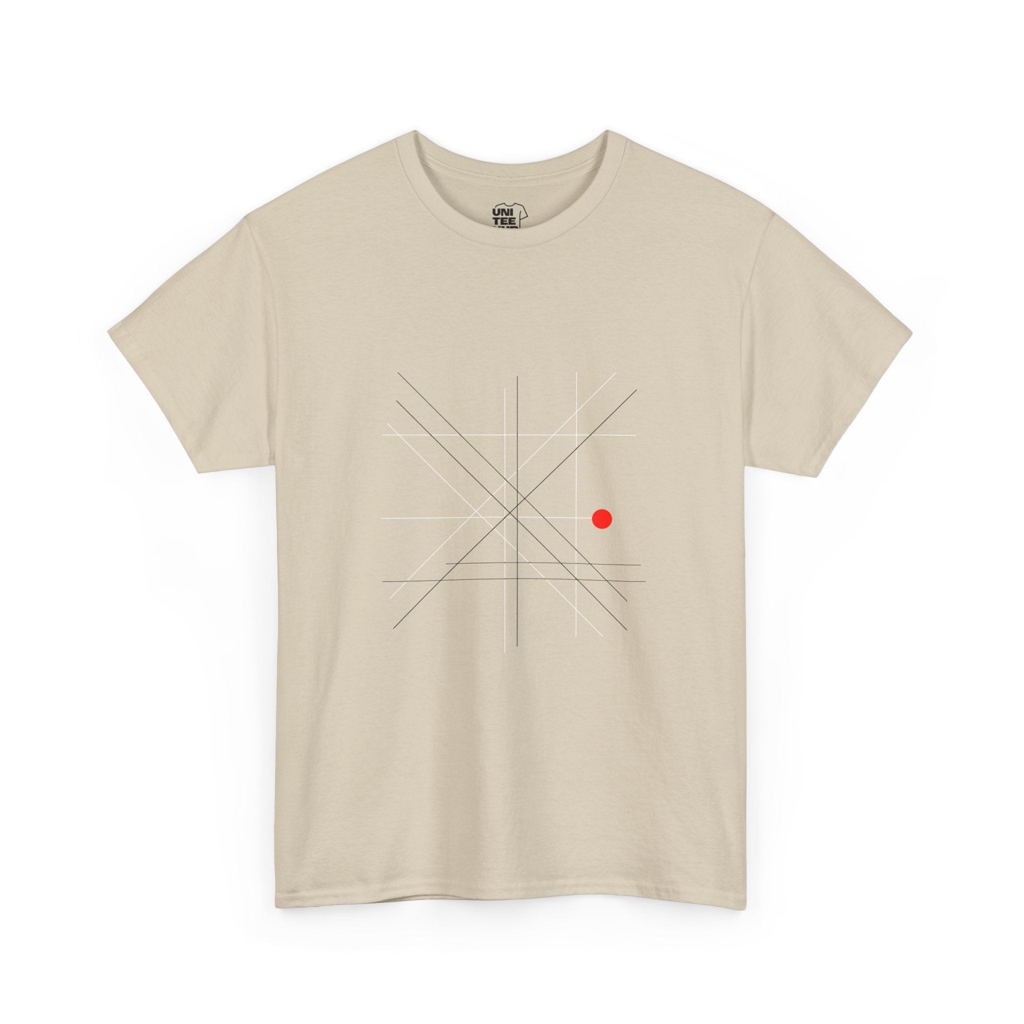 Geometric Red Dot T-Shirt soft cotton machine wash delicate - Sand / S - T-Shirt