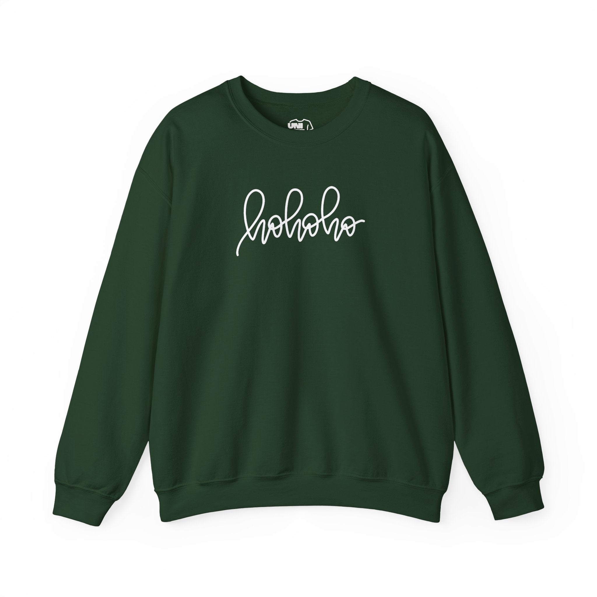 Ho Ho Ho Green Crewneck Sweatshirt - Forest Green / S - Sweatshirt