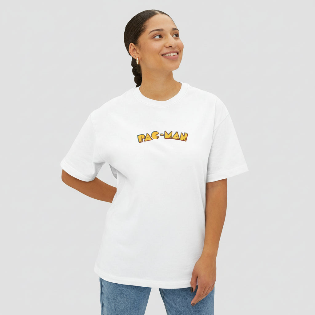 White Plus Size Pac-Man Streetwear T-Shirt - T-Shirt