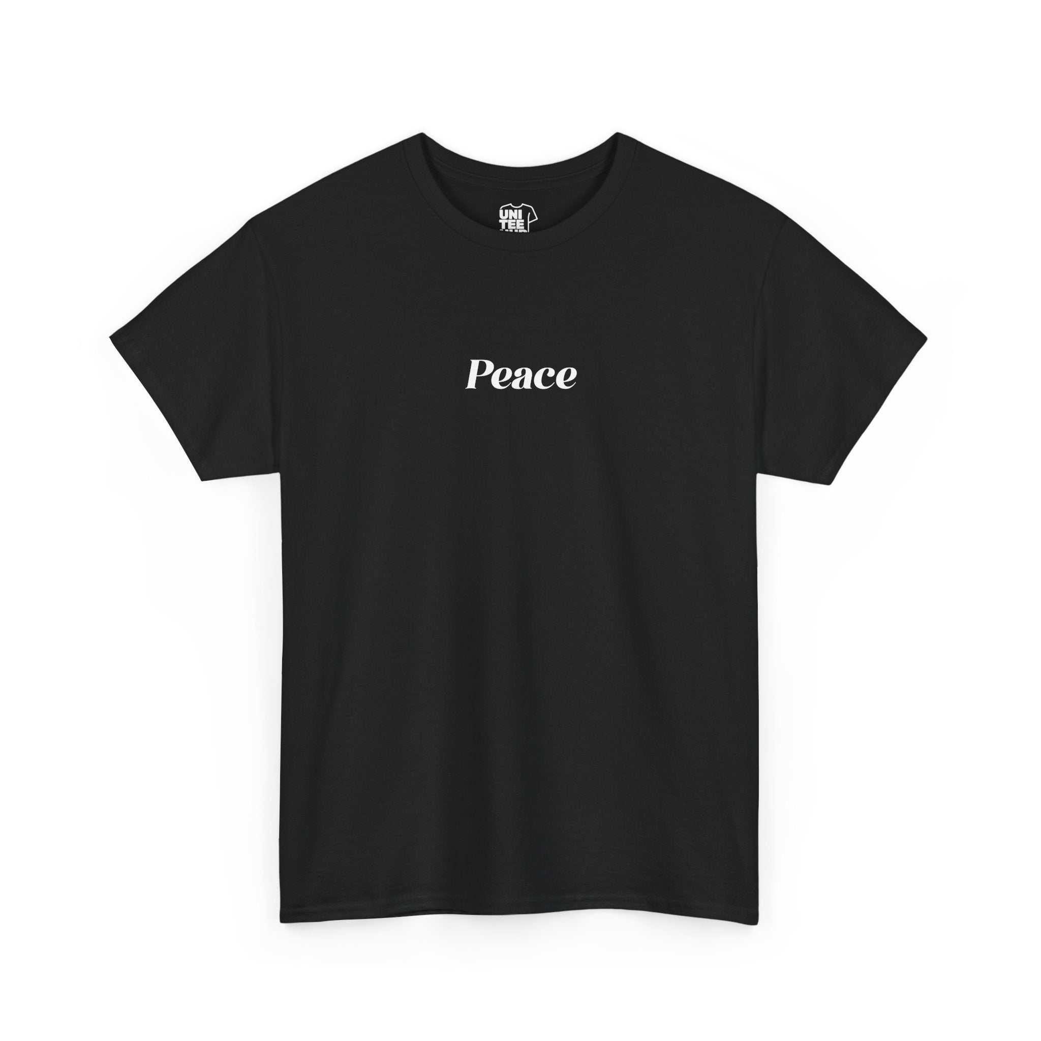 Black Peace Script T Shirt Uniteehub - Black / S - T-Shirt