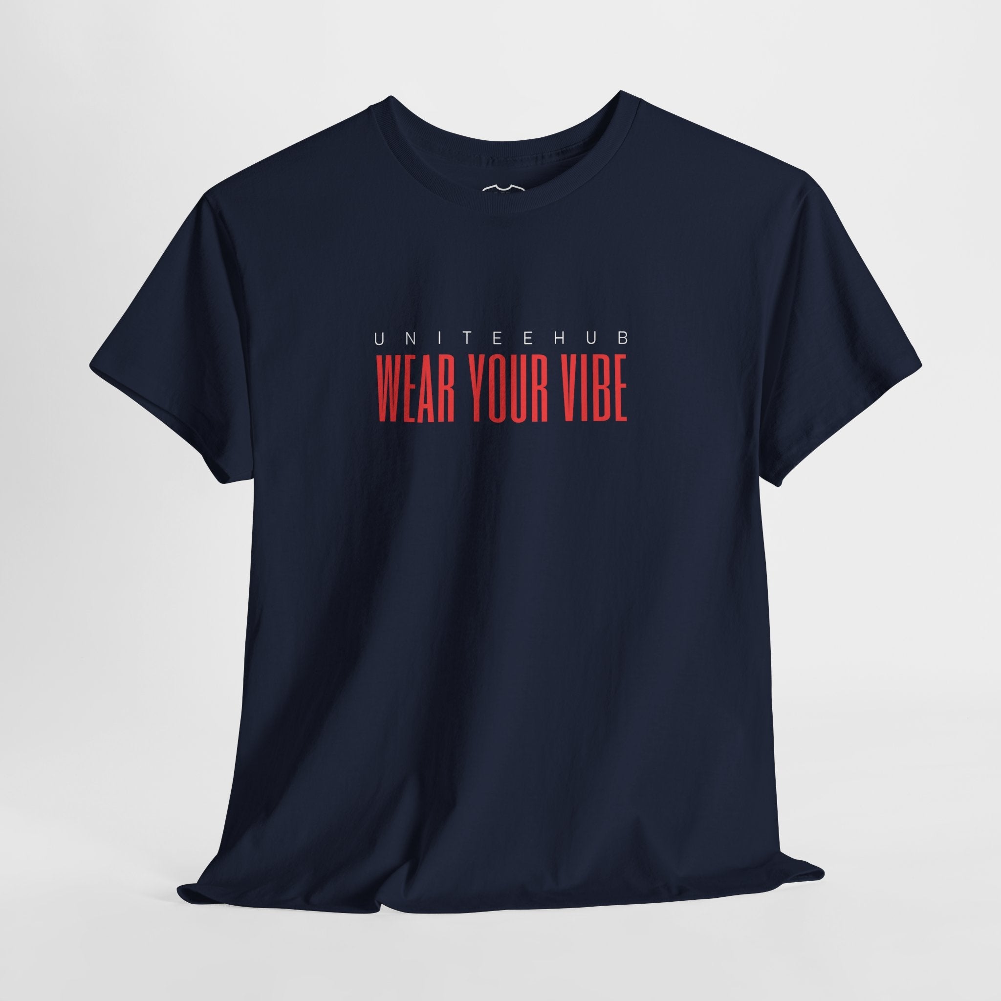 ’Wear Your Vibe’ Unisex Heavy Cotton Tee - Navy / S - T-Shirt